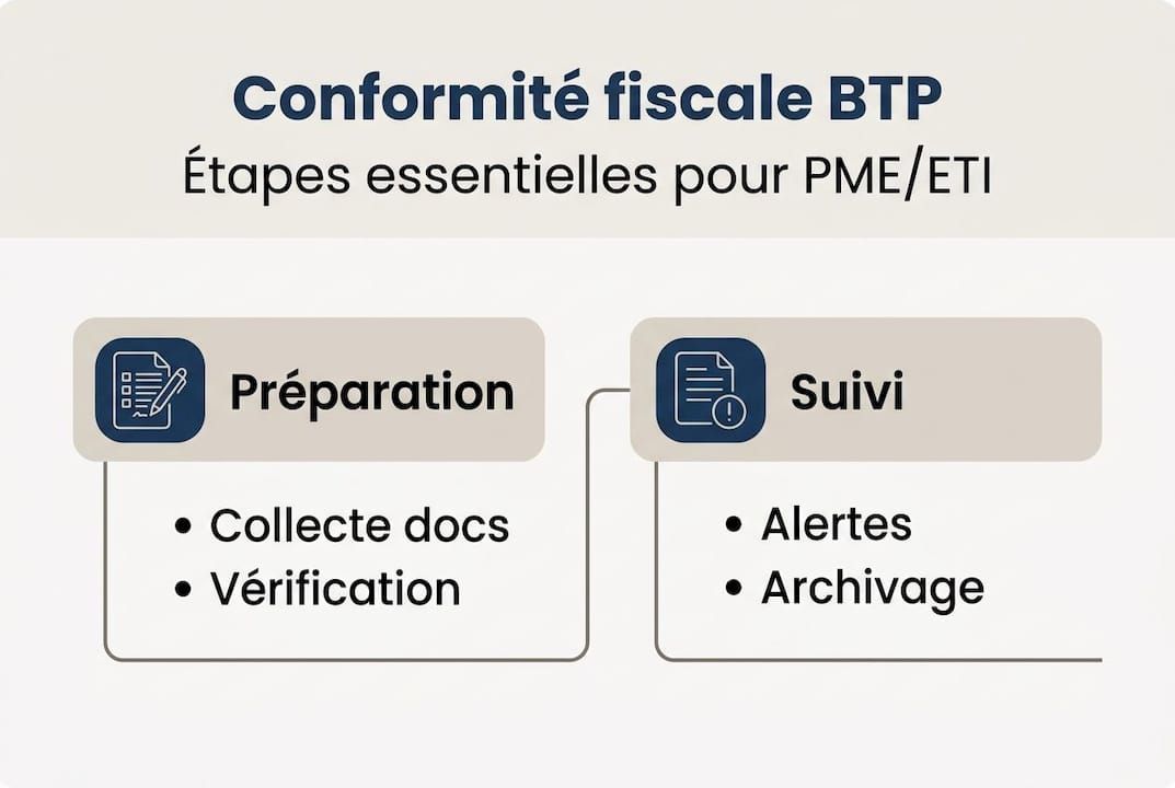 Infographie : le parcours de mise en conformité fiscale pour les sous-traitants