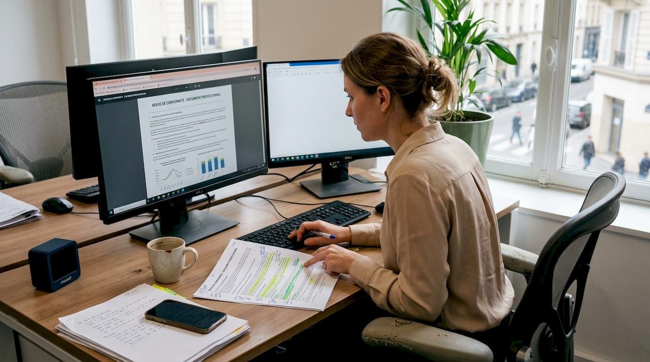 Le responsable conformité vérifie la concordance entre les documents au format numérique et leurs versions papier.