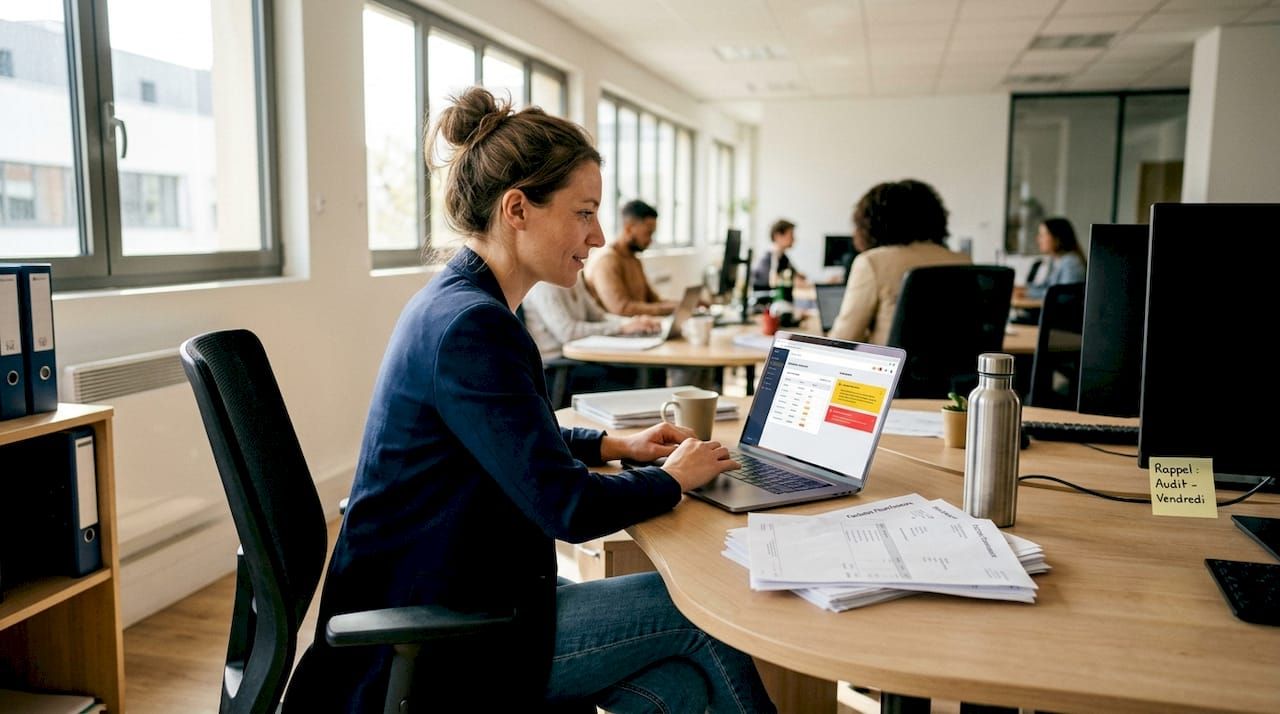 Le responsable conformité surveille l’espace de gestion des alertes.