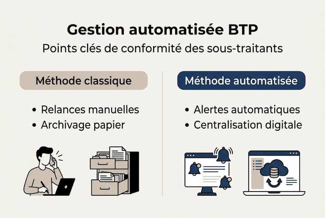 Infographie : comment assurer la conformité de vos sous-traitants dans le secteur du BTP