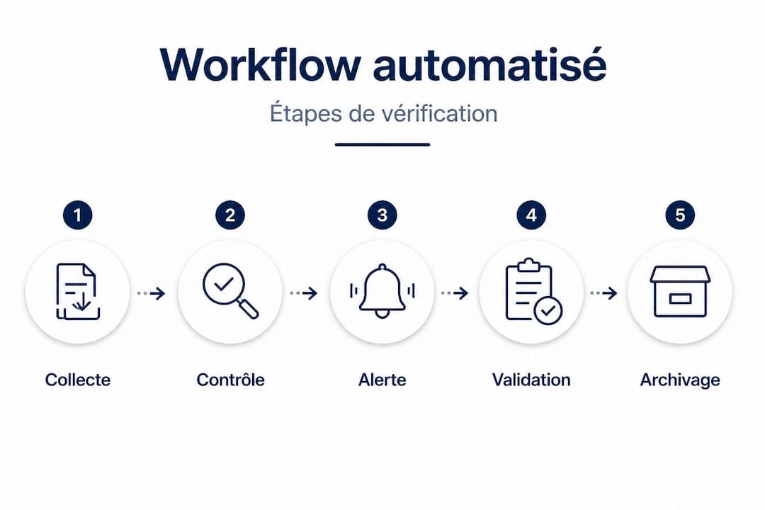 Processus de conformité automatisé structuré en étapes successives