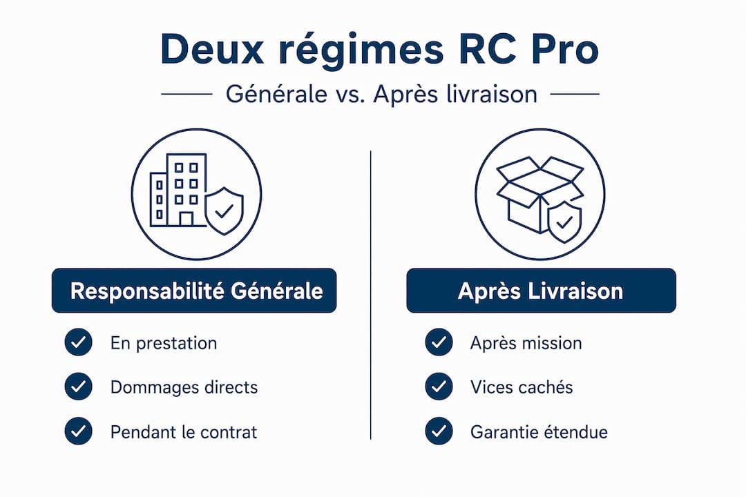Infographie comparative : les différences entre deux types de responsabilité civile professionnelle