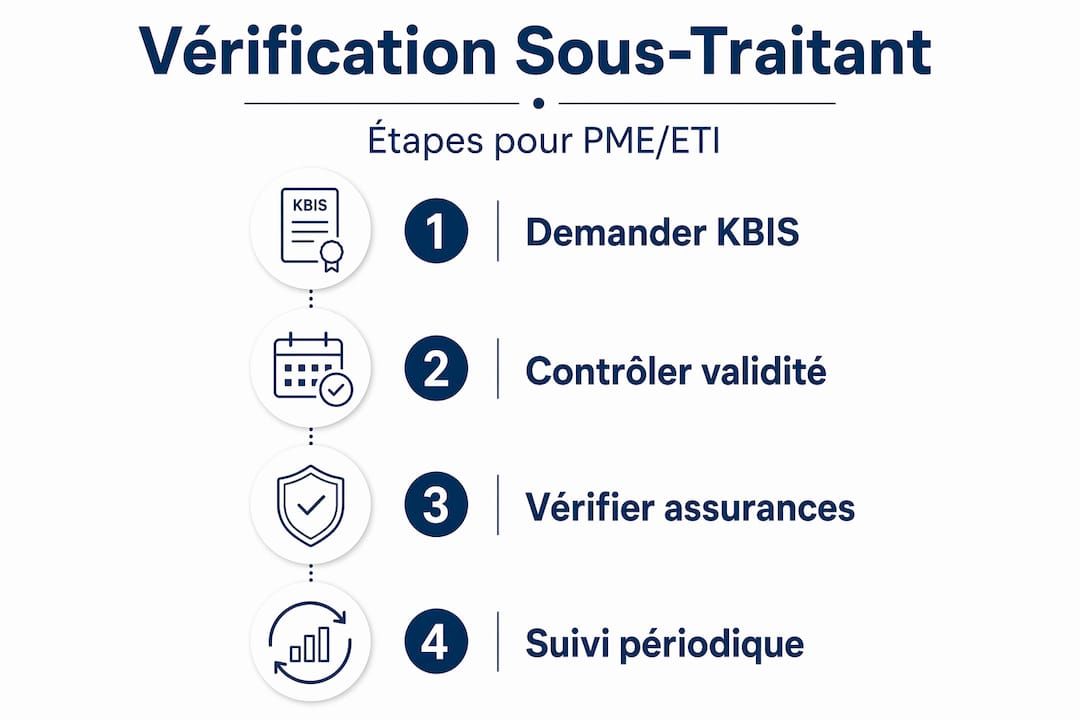 Schéma des différentes étapes pour valider un sous-traitant