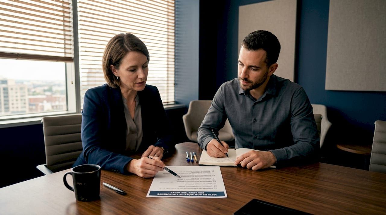 Deux experts échangent sur le respect des obligations légales par les sous-traitants.
