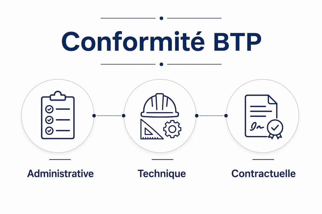 Découvrez en image les trois aspects essentiels de la conformité dans le secteur du BTP.