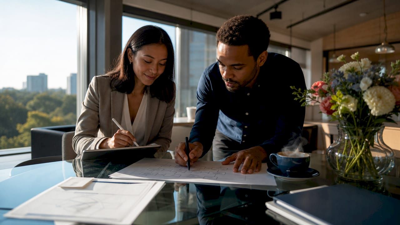 Des professionnels échangent sur l’organisation du travail avec leurs sous-traitants.